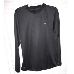 Nike Dri Fit Mens‎ Medium Black Long Sleeve Athletic Performance Shirt